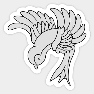 Bird - Hipster Outlined Sticker